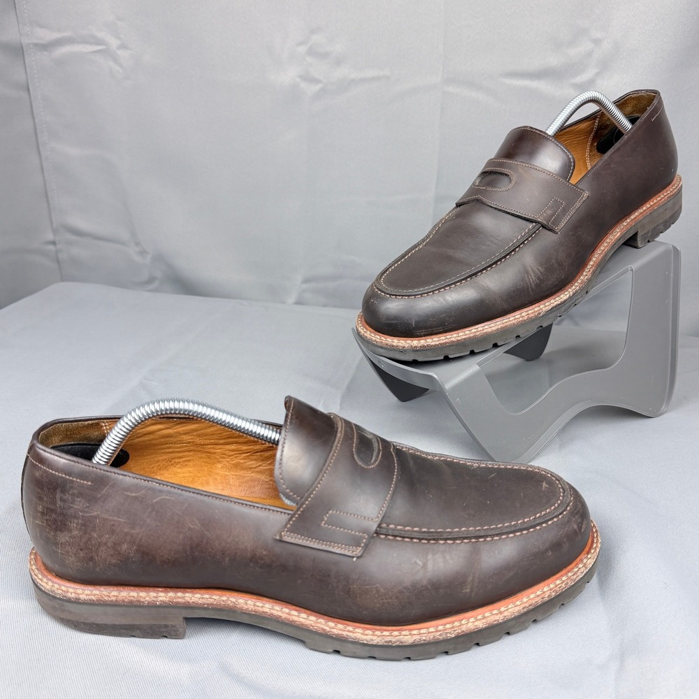 Beckett Simonon Beaumont Penny Loafers Dark Brown Lug Sole Mens 10.5